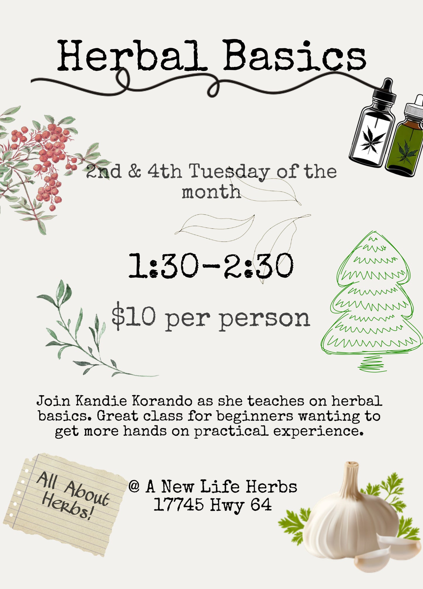 Tuesday Herbal Basics Class